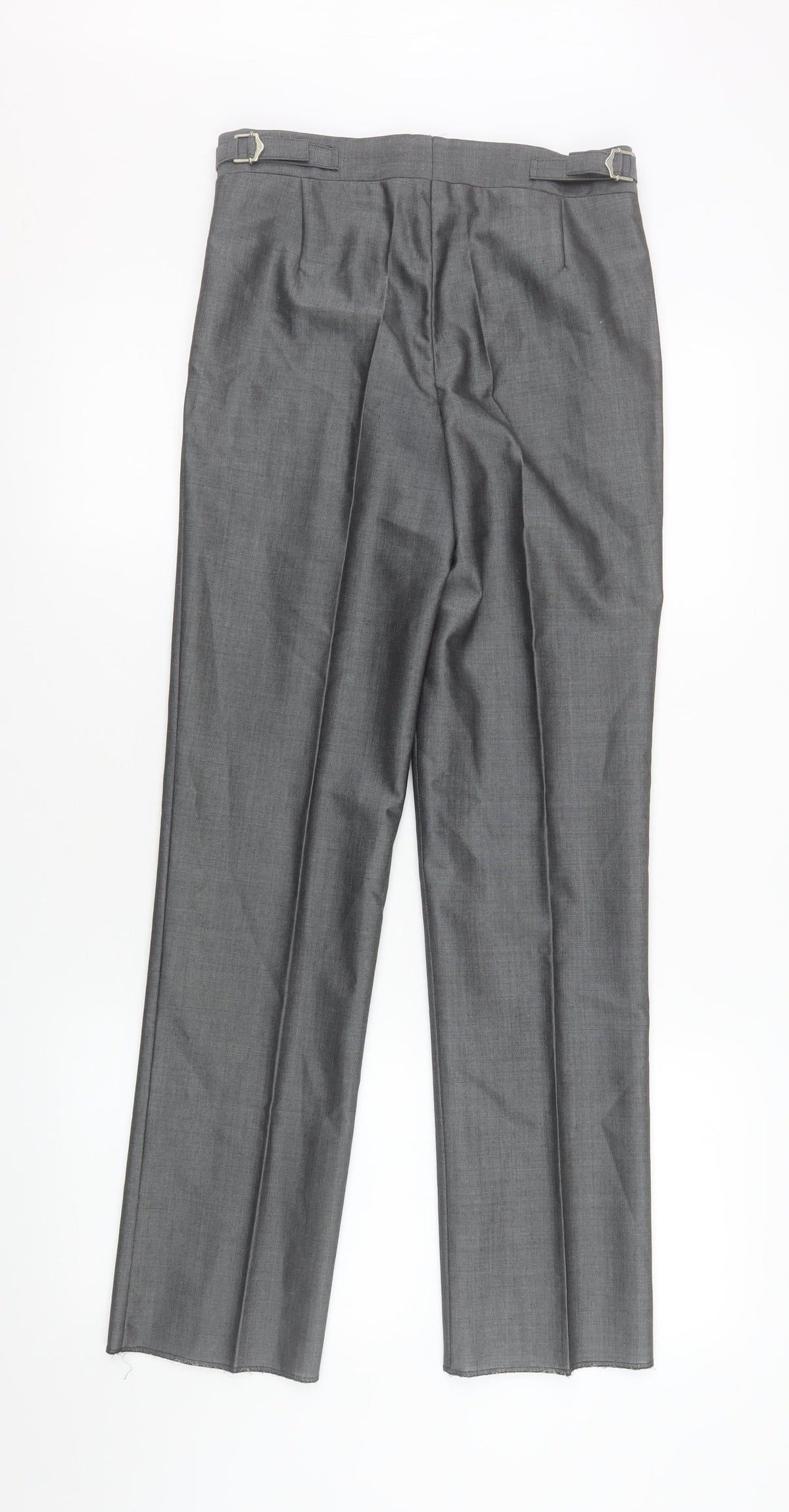 Torre Boys Grey Formal Wool Blend Dress Trousers 28R Belted Smart Pants