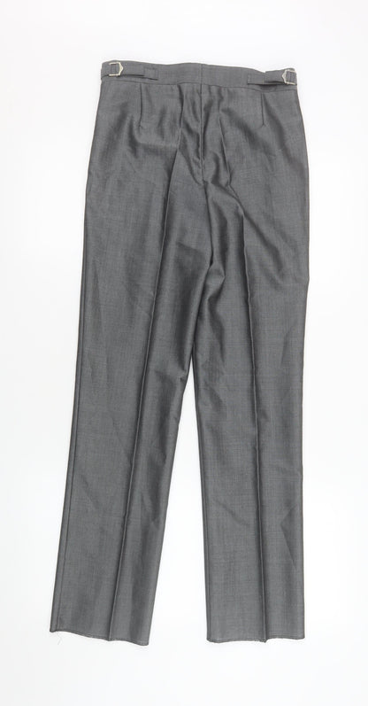 Torre Boys Grey Formal Wool Blend Dress Trousers 28R Belted Smart Pants