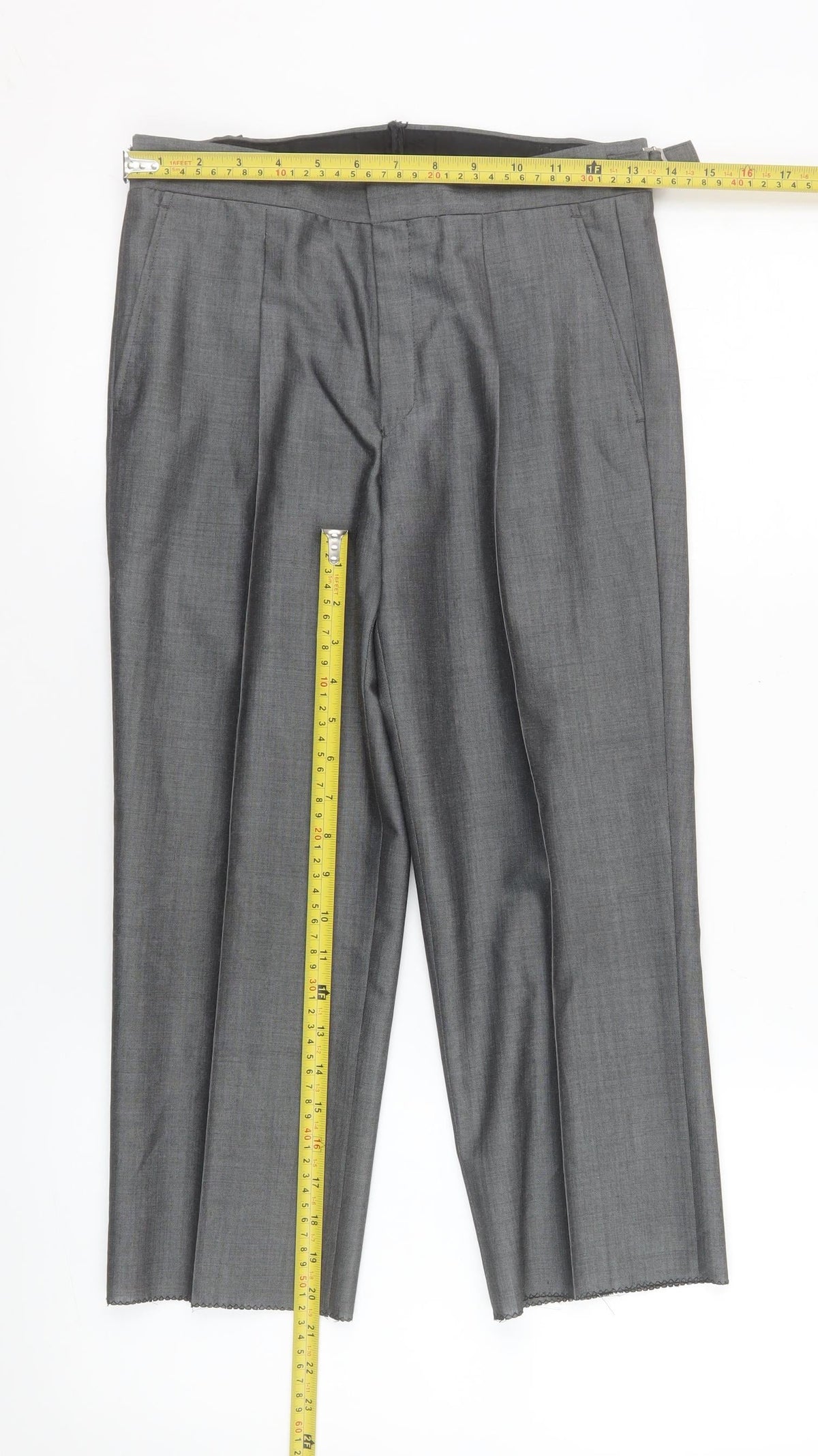 Torre Boys Grey Dress Trousers 28R Regular Fit Wool Blend Formal Pants