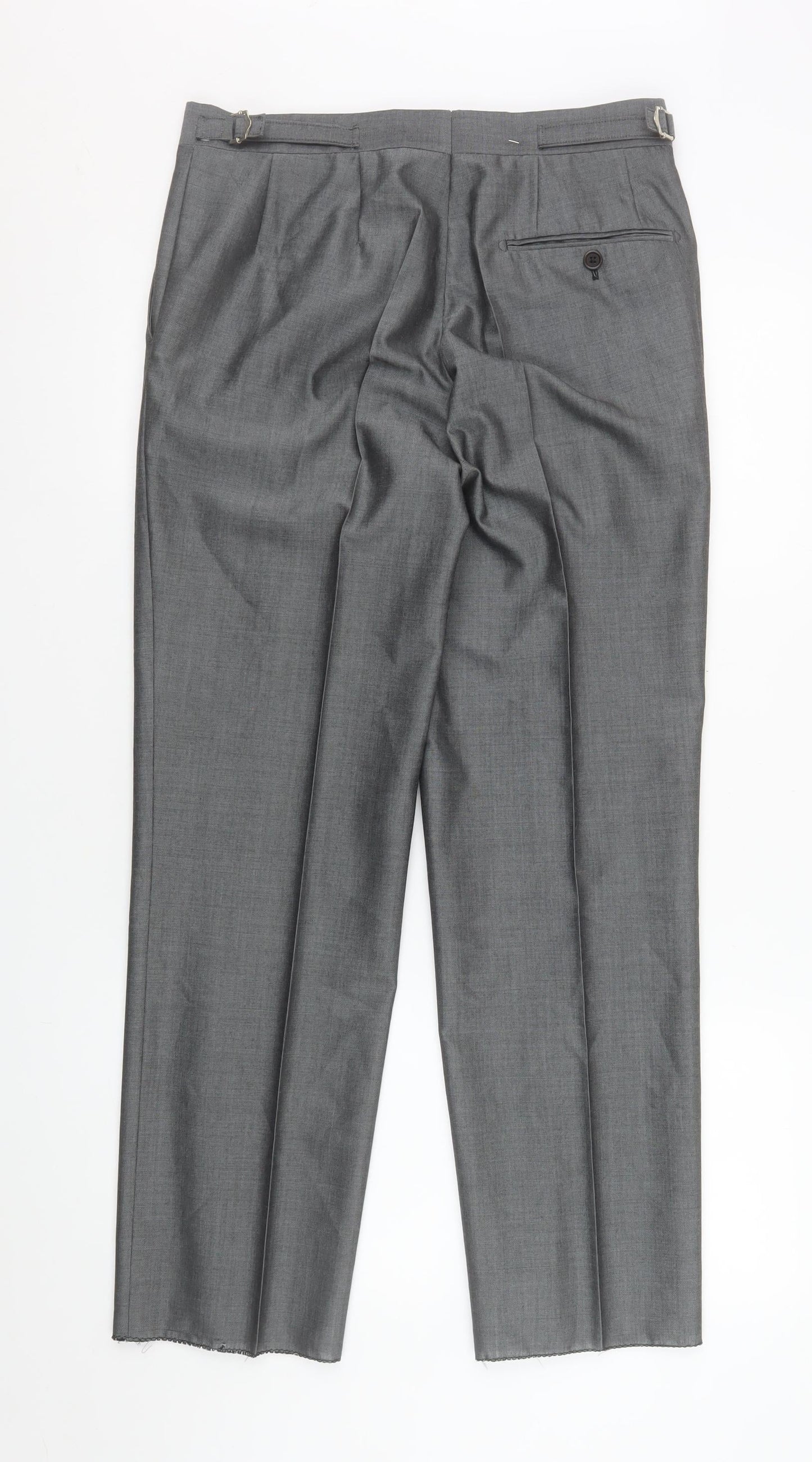 Torre Cerimonia Men's Grey Dress Trousers Size 30R Wool Mohair Blend