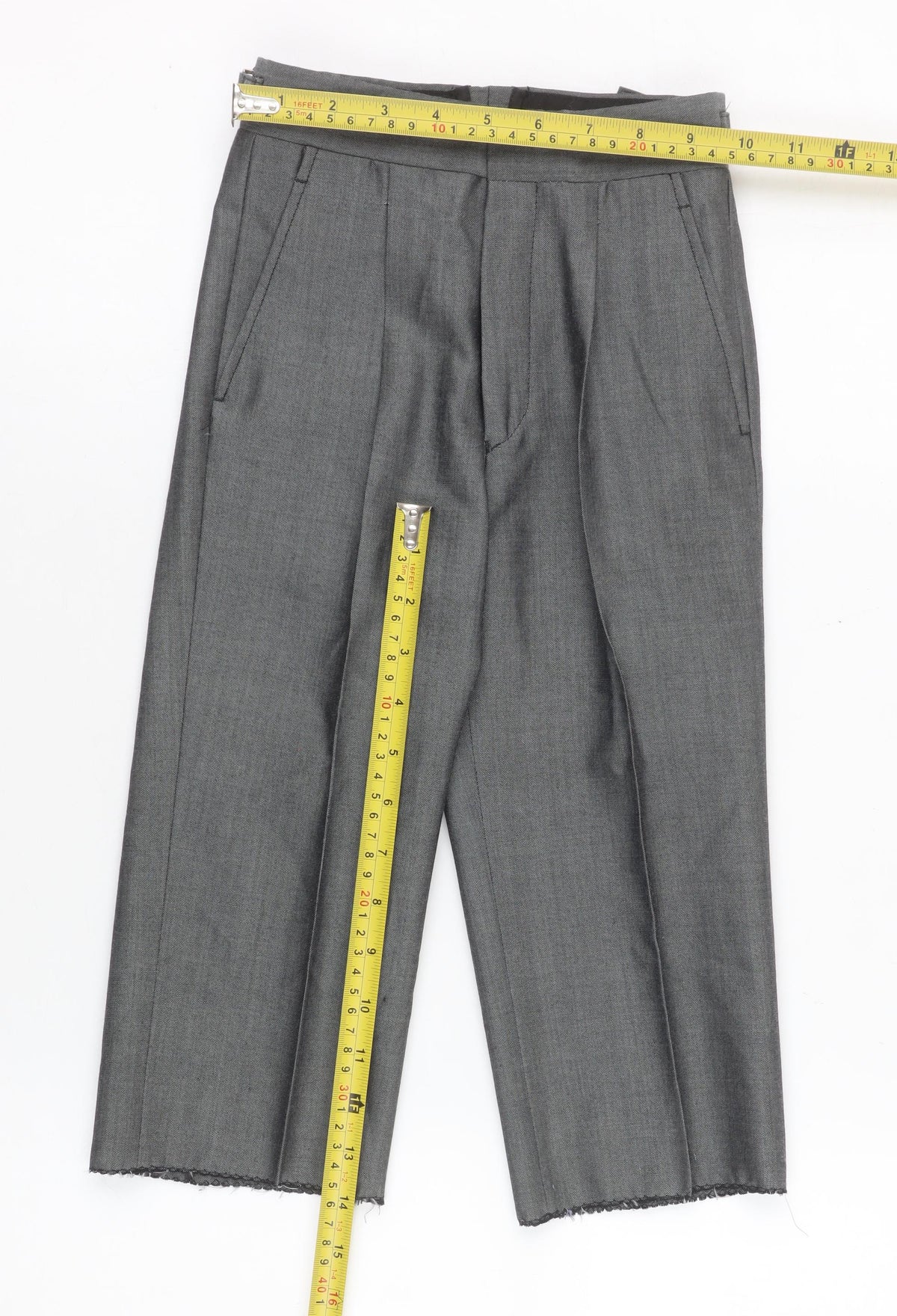 Torre Boys Grey Dress Pants 20R Wool Blend Formal Trousers with Belted Waist