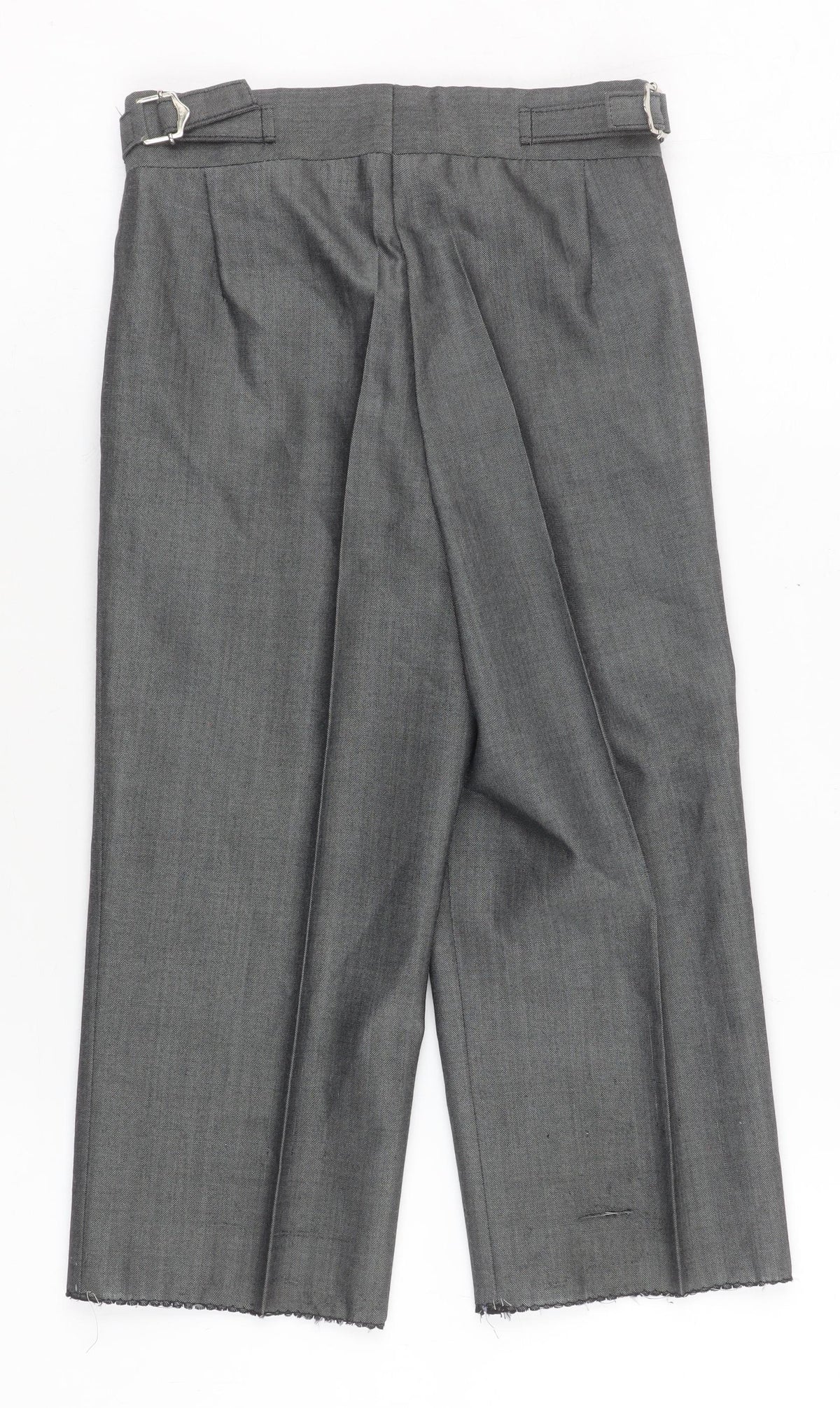 Torre Boys Grey Dress Pants 20R Wool Blend Formal Trousers with Belted Waist
