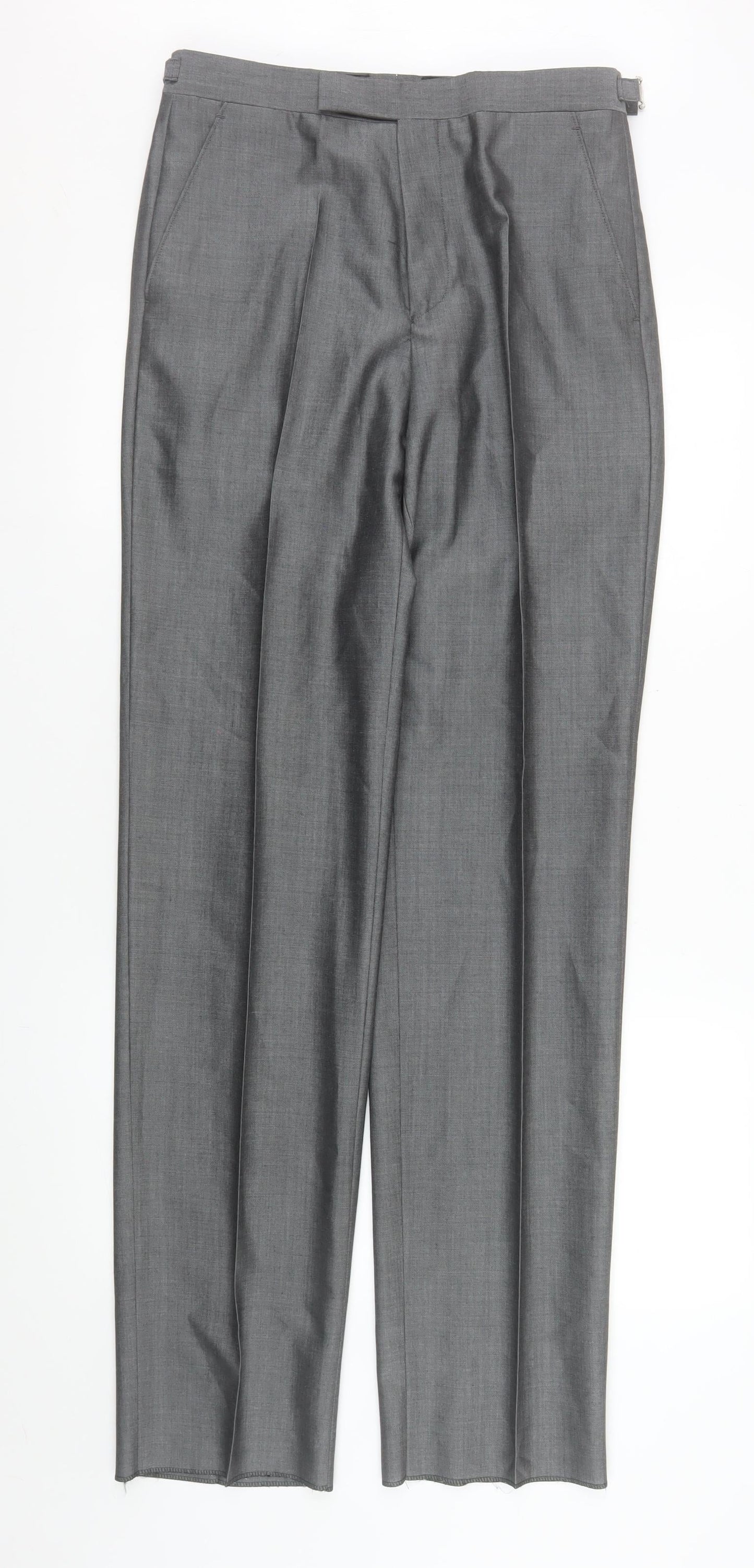 Torre Men’s Grey XL Wool Blend Formal Dress Trousers