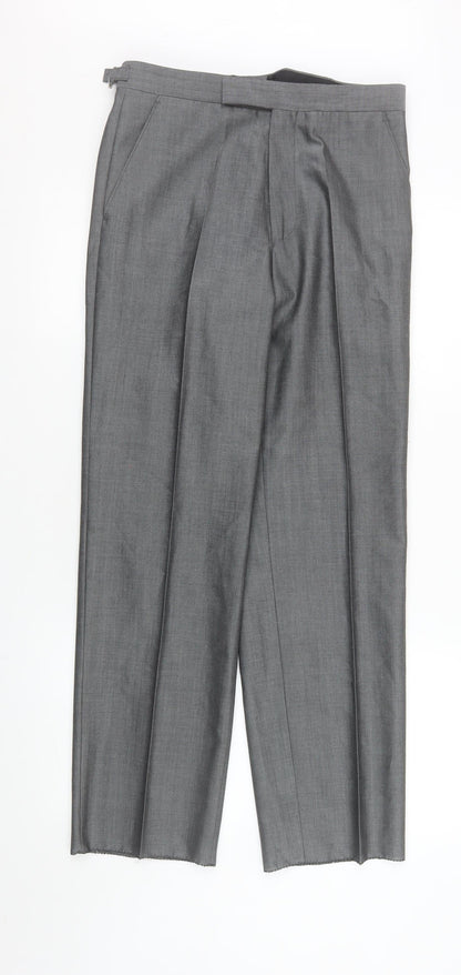 Torre Cerimonia Men's Grey Wool Blend Dress Trousers 30R