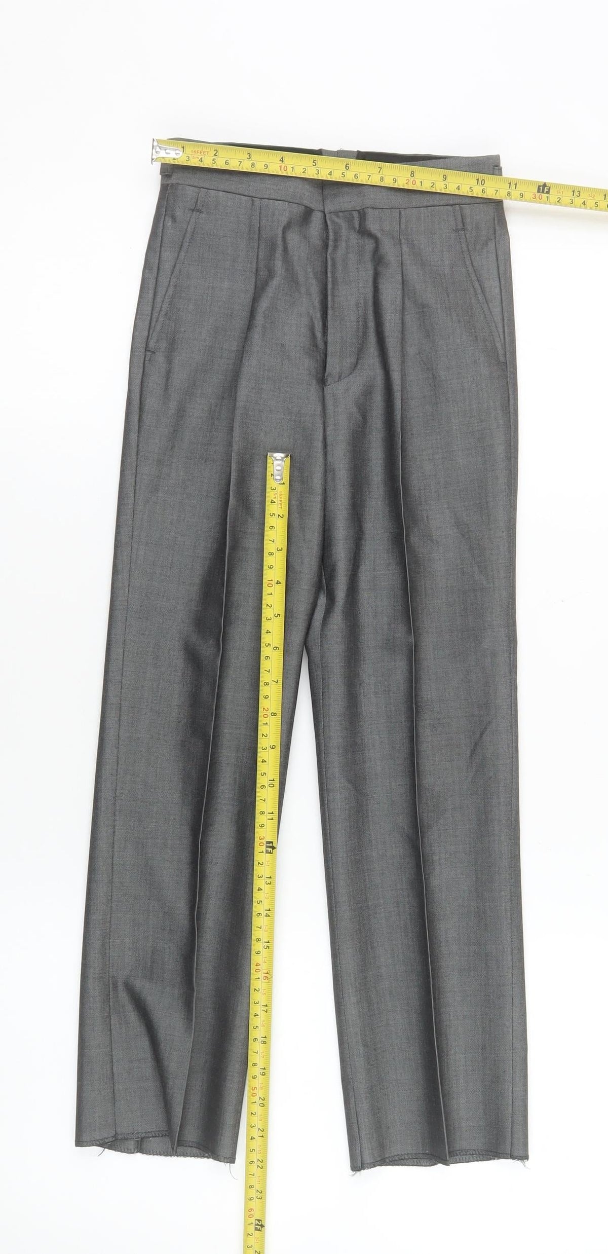 Torre Boys Grey Formal Dress Trousers 22R Wool Blend Classic Fit
