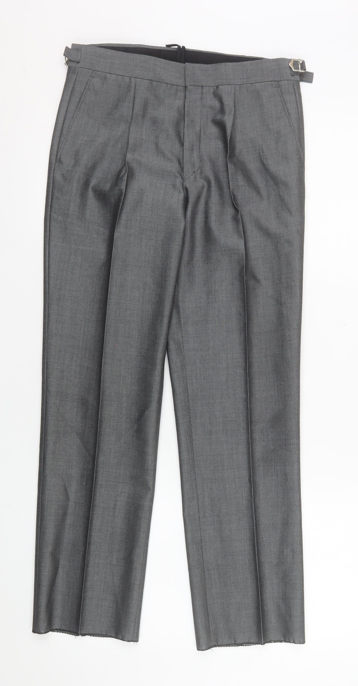 Torre Boys Grey Formal Wool Blend Dress Trousers 28R