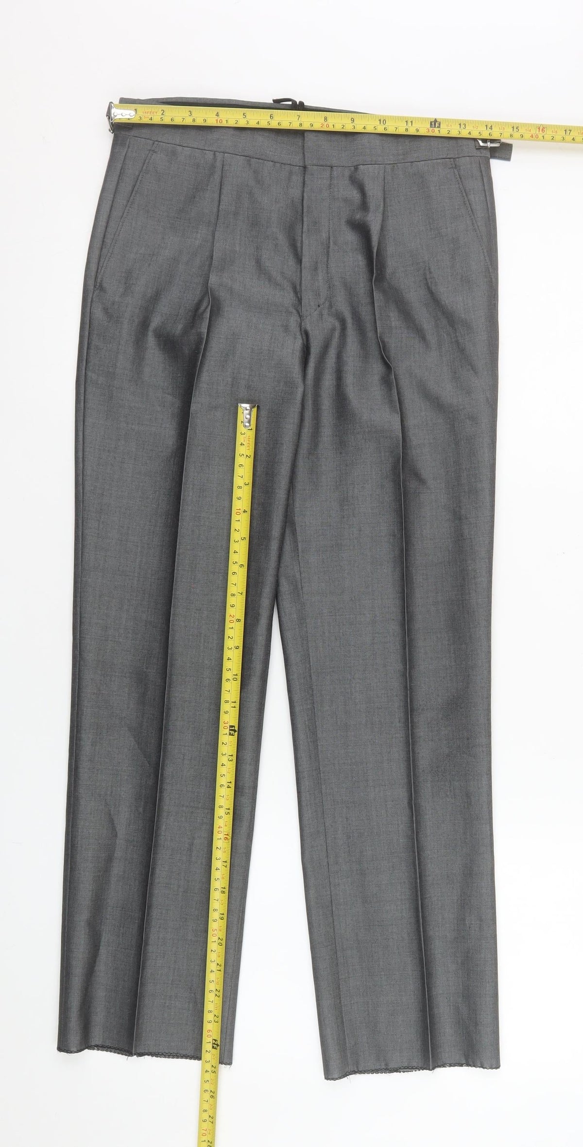 Torre Boys Grey Formal Wool Blend Dress Trousers 28R