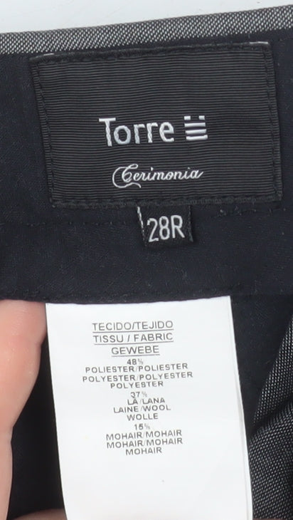 Torre Boys Grey Formal Wool Blend Dress Trousers 28R