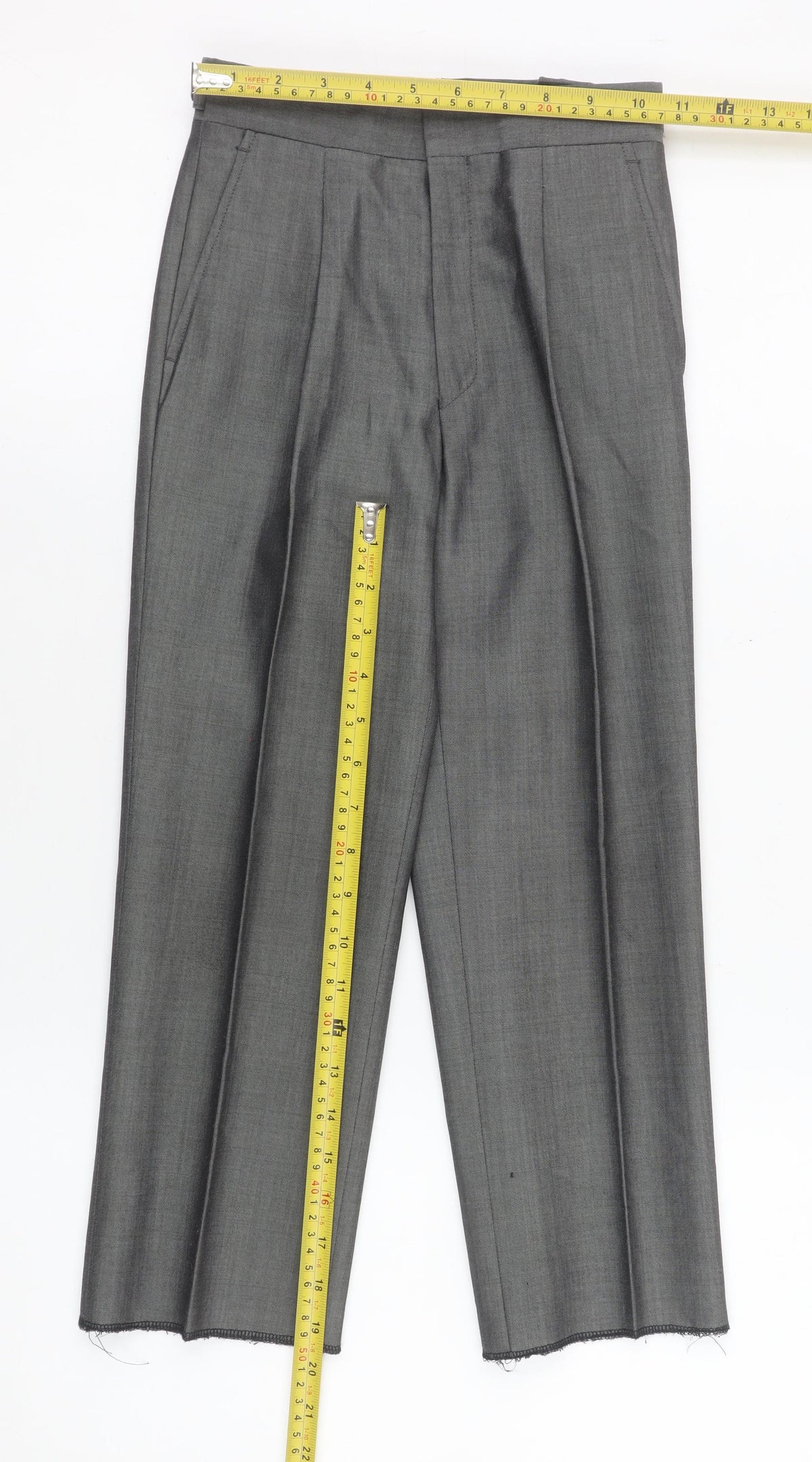 Torre Boys Grey 24in Wool Blend Formal Dress Trousers with Adjustable Waist