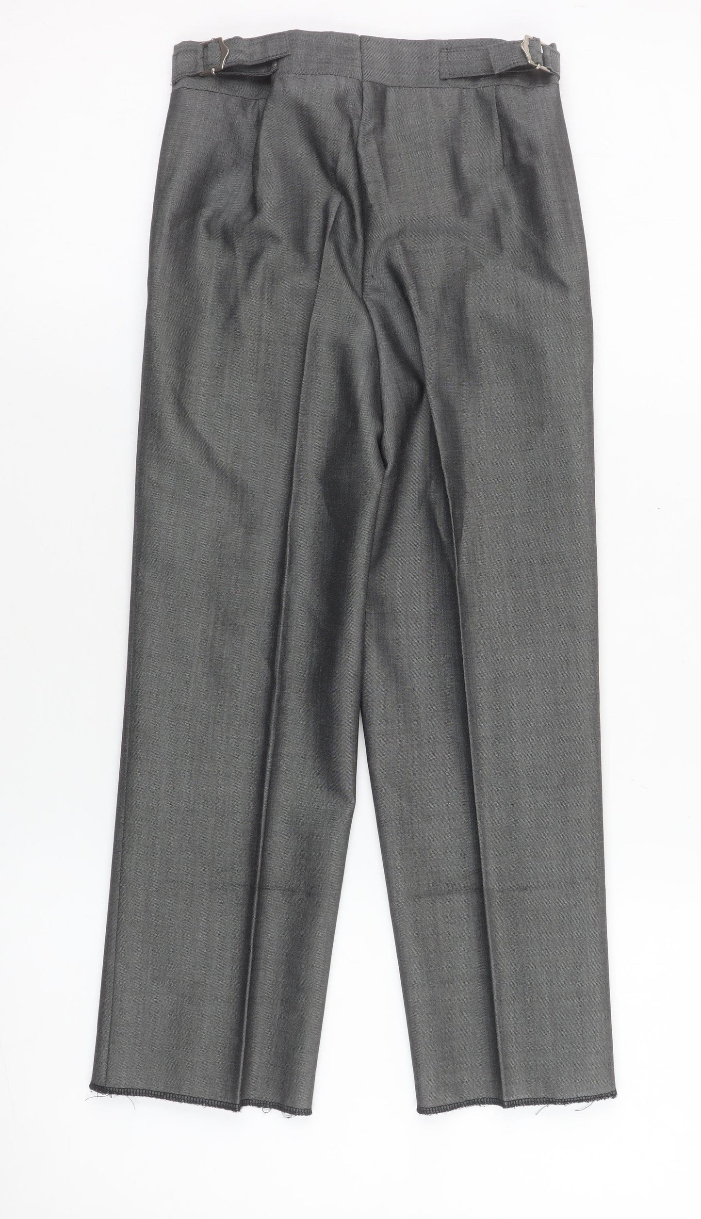 Torre Boys Grey 24in Wool Blend Formal Dress Trousers with Adjustable Waist