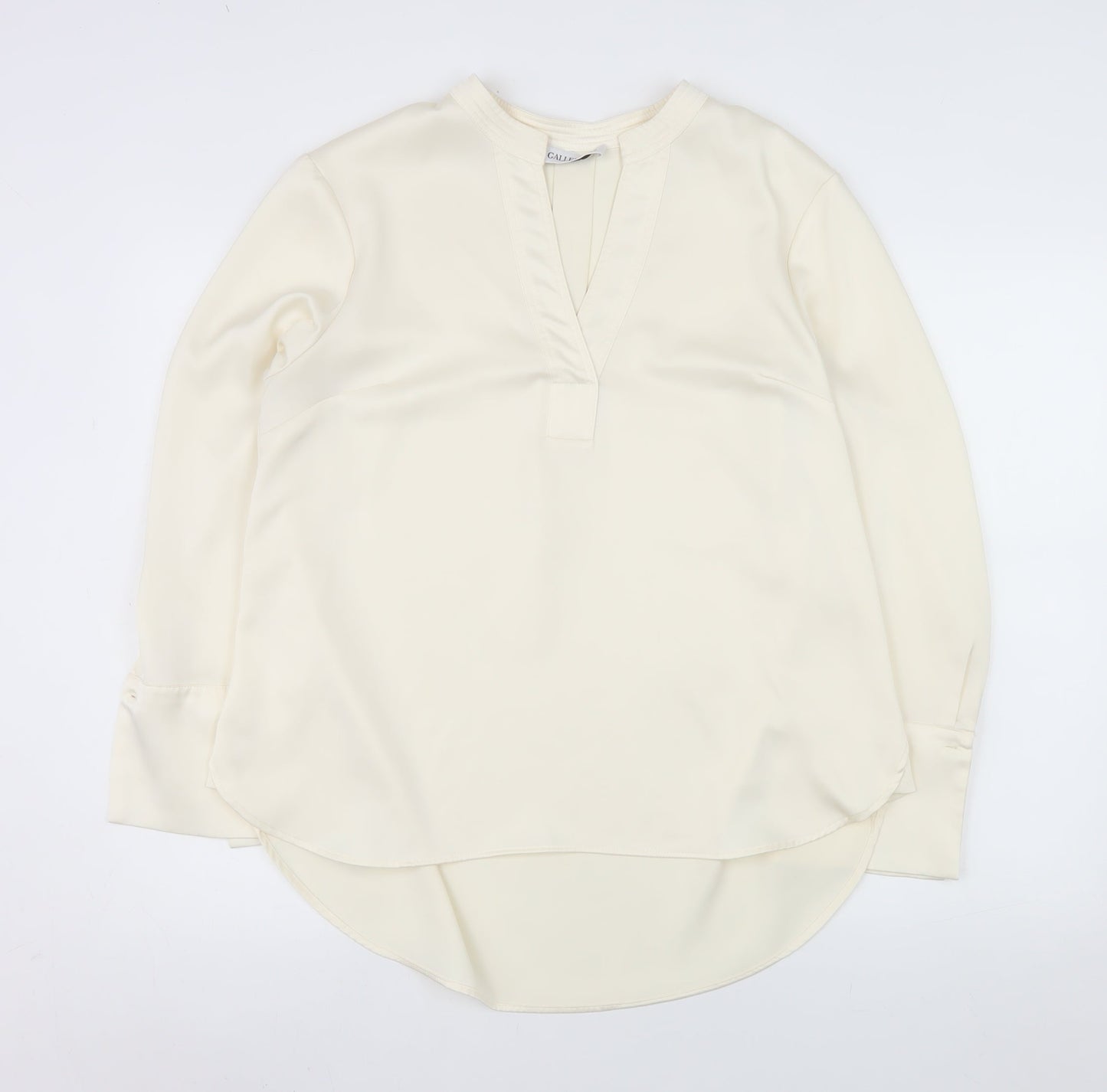 Gallery Women Ivory V-Neck Tunic Blouse UK 14 Long Sleeve