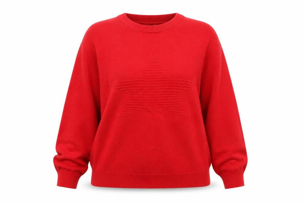 Kelly & Grace Women's Red Knit Pullover Jumper Size L