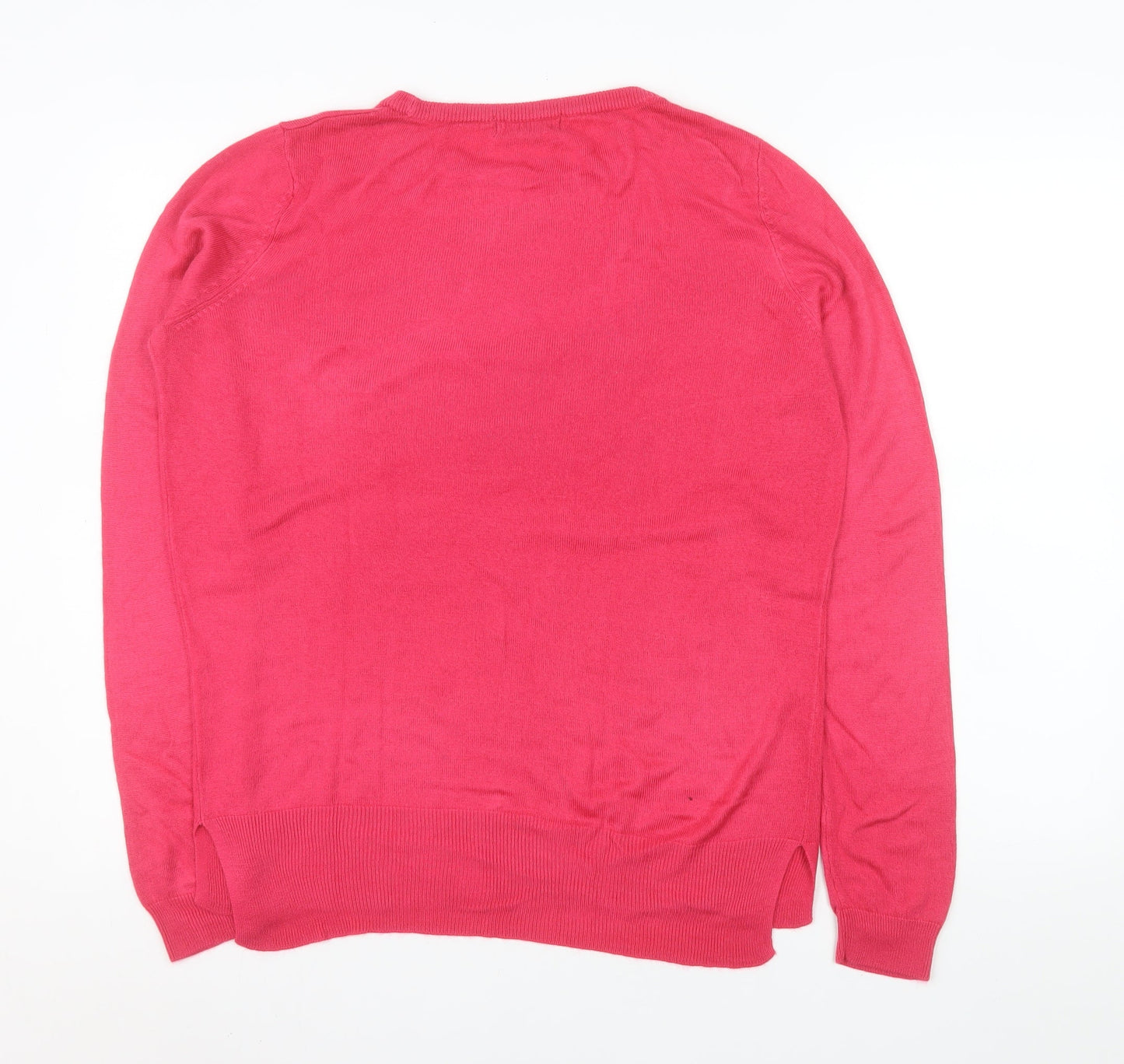 F&F Womens Pink Crew Neck Knit Pullover Jumper Size 10
