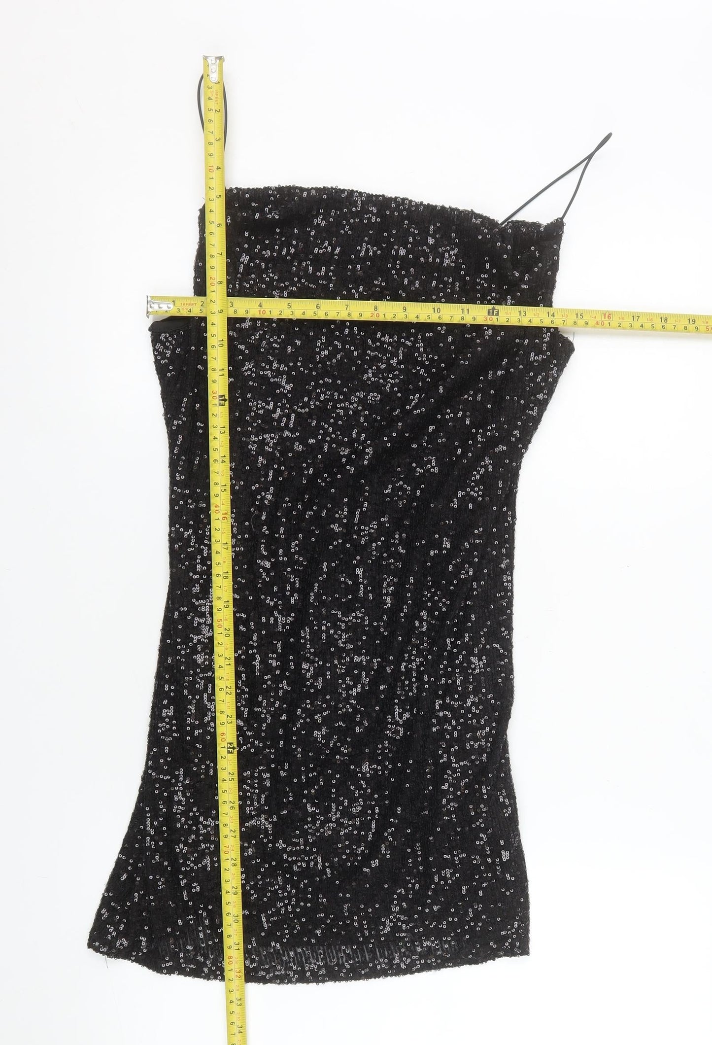 Primark Women's Black Size 12 Sequin Bodycon Party Dress