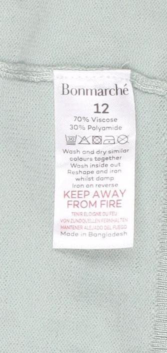 Bonmarché Women’s Green Long Sleeve Open Knit Cardigan Size 12