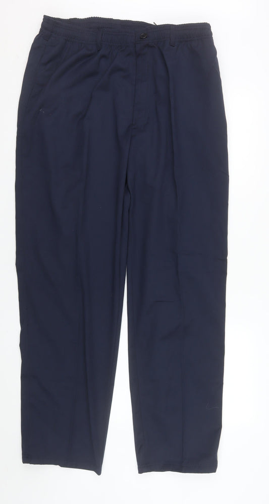 Champion Grafton Men's Navy Blue Classic Trousers 40R Polyester Cotton