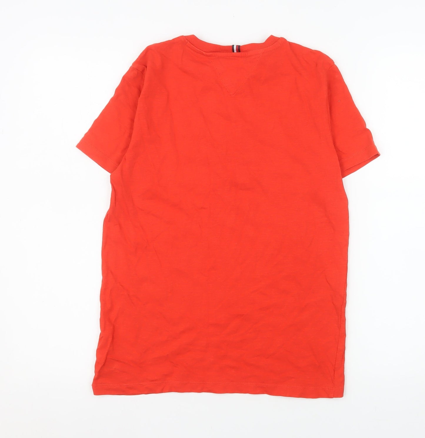 Tommy Hilfiger Men Red Cotton Crew Neck Short Sleeve T-Shirt XS