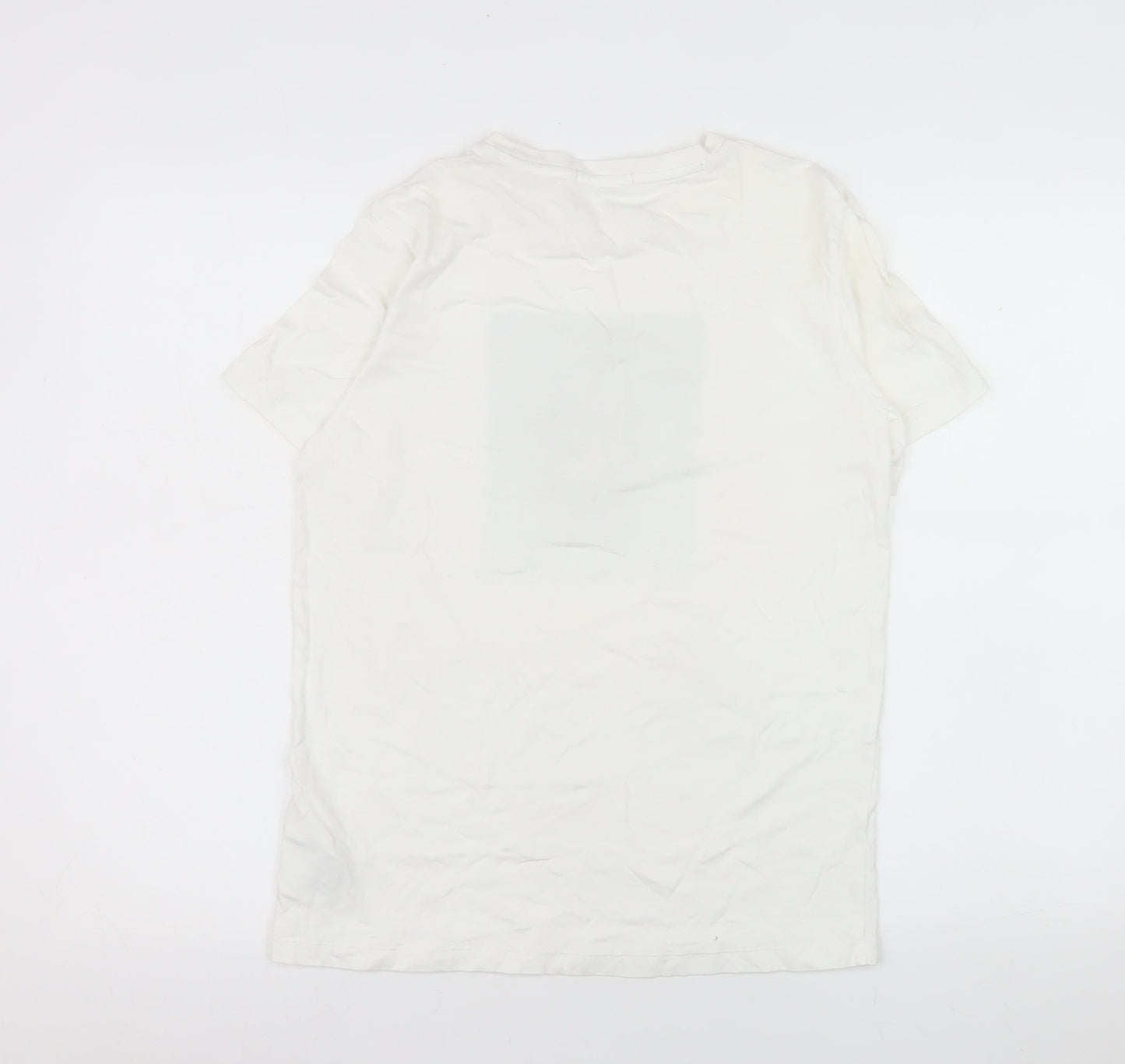 Calvin Klein Jeans Womens White Size 16 Basic Cotton Logo T-Shirt