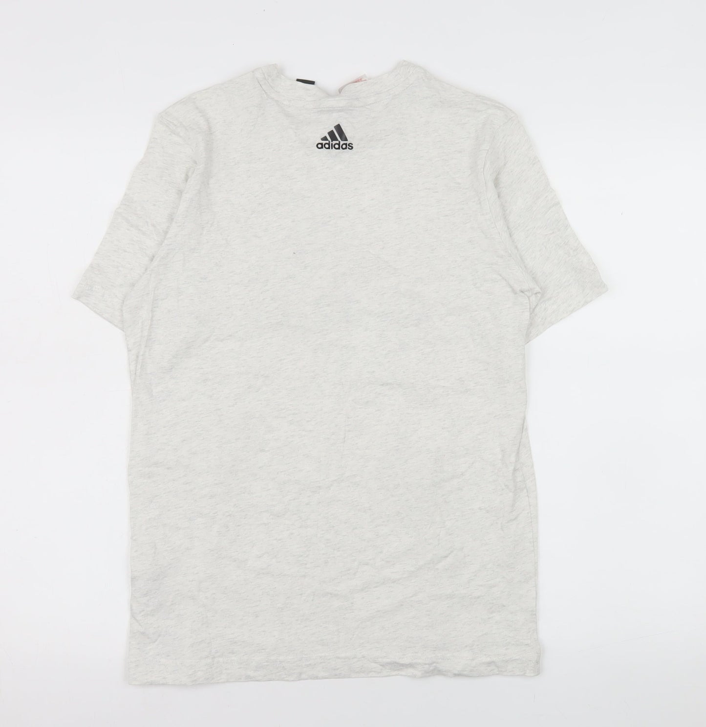 Adidas Boys Grey 13-14 Years Basic Cotton Logo T-Shirt