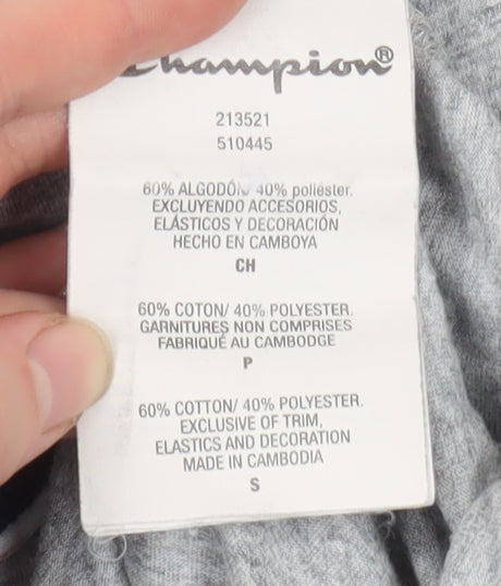Champion Men's Grey Short Sleeve Crew Neck Logo T-Shirt Size S