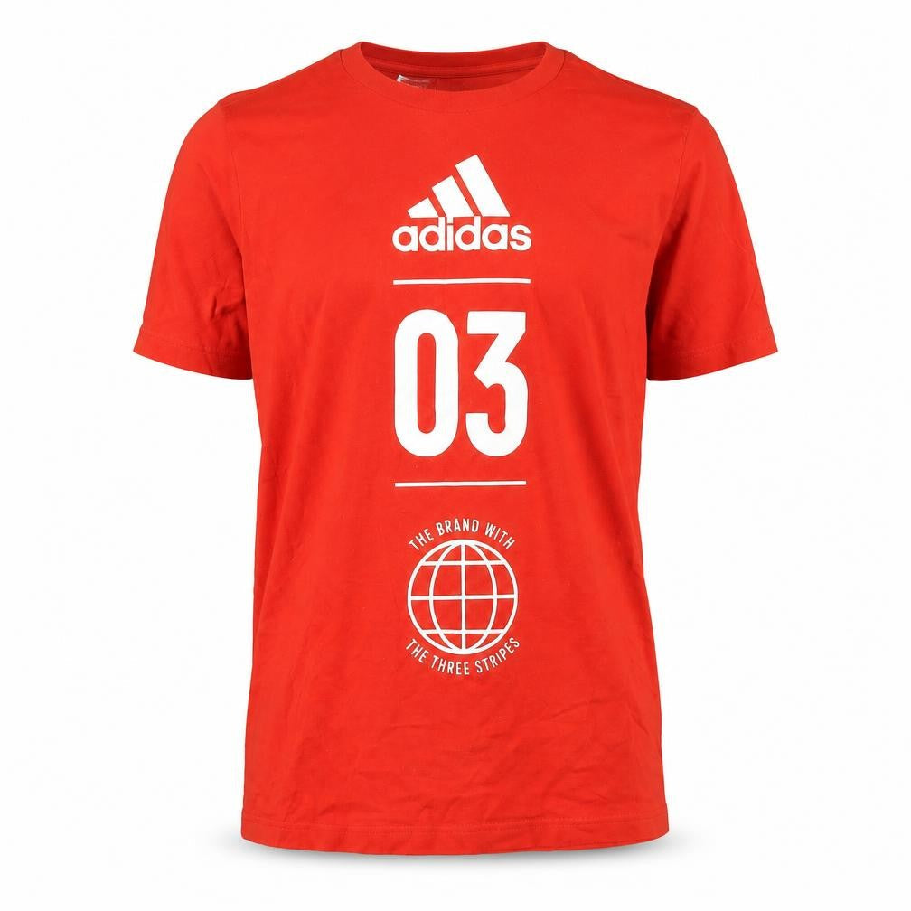 Adidas Mens Red XL Graphic Jersey T-Shirt Activewear Top