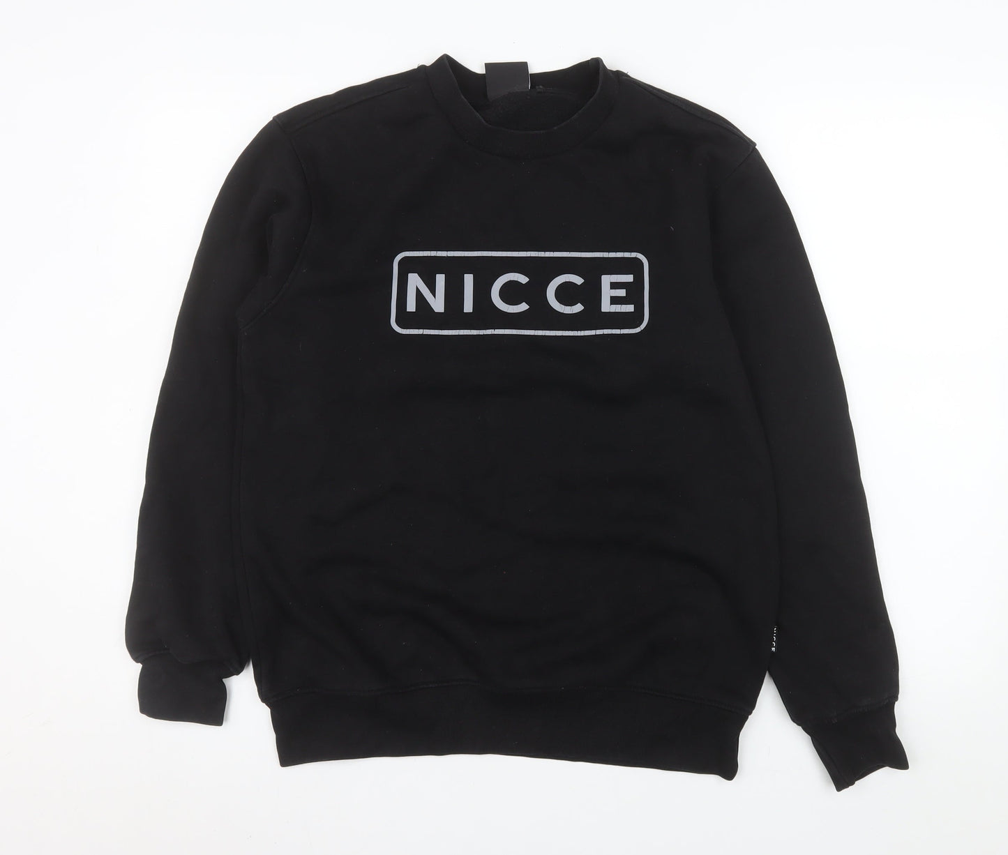 NICCE Men's Black Small Pullover Crew Neck Logo Sweatshirt