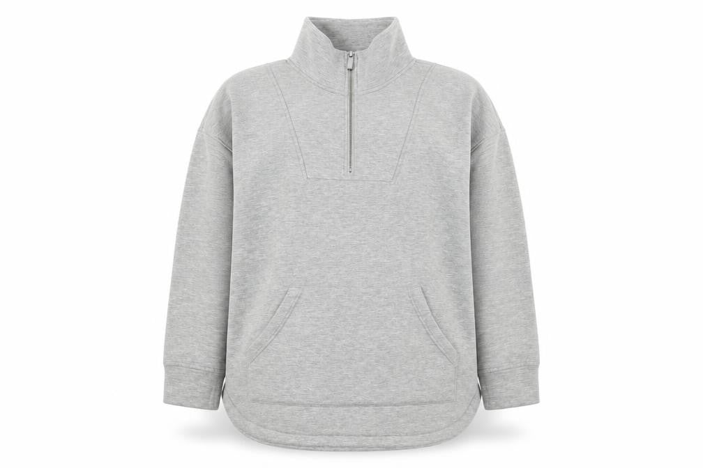 Matalan Men’s Grey 1/2 Zip High Neck Pullover Sweatshirt Medium