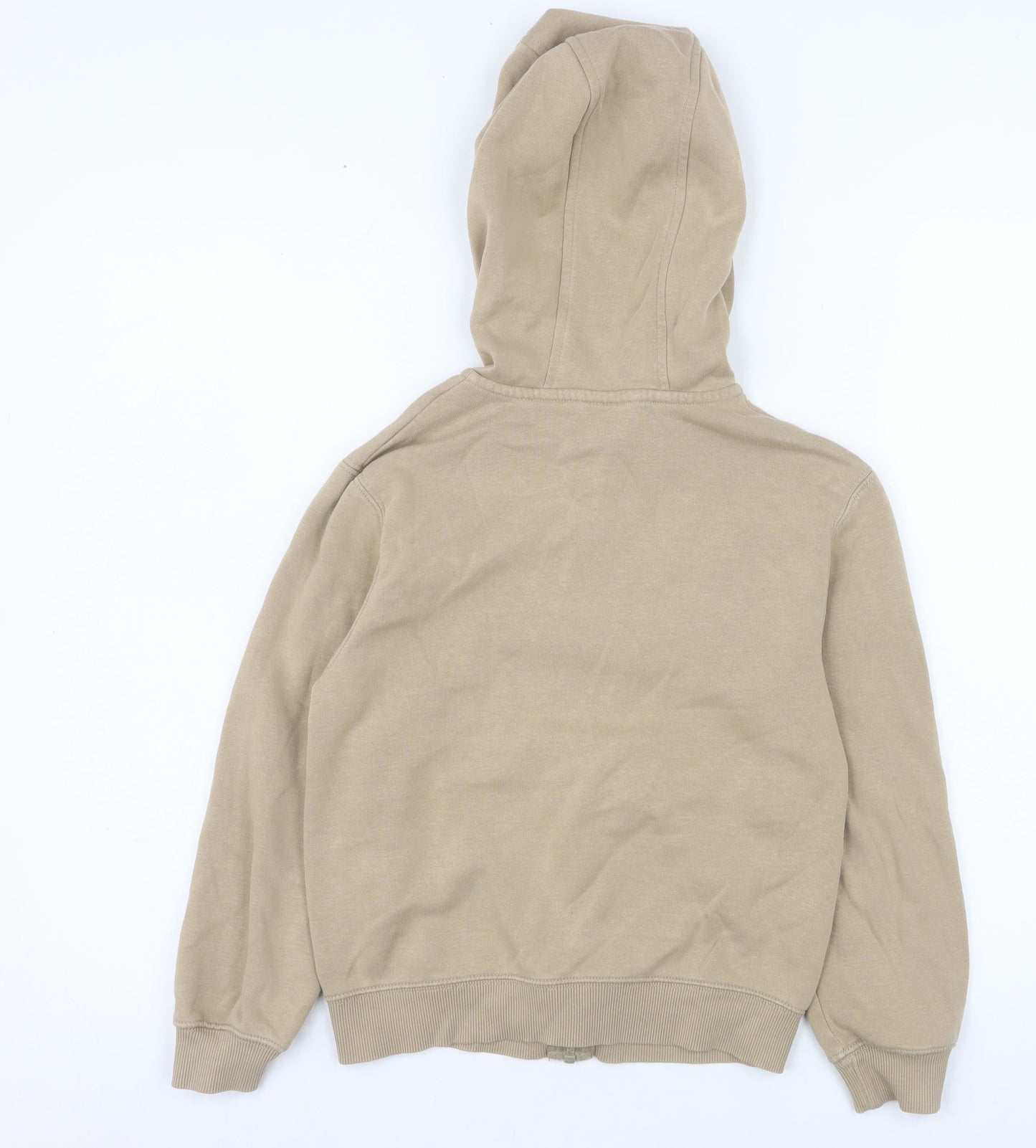 Nike Girls Beige Full Zip Hooded Basic Jacket 8-9 Years Cotton Blend