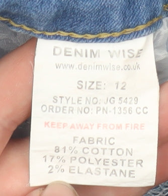 Denim Wise Women Blue Size 12 Distressed Skinny Jeans