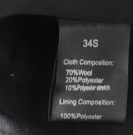 Remus Uomo Men’s Grey Slim Fit Dress Pants 34S Wool Blend