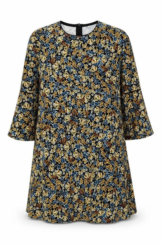 Zara Women Multicoloured Floral Shift Dress Size 8 Long Sleeve