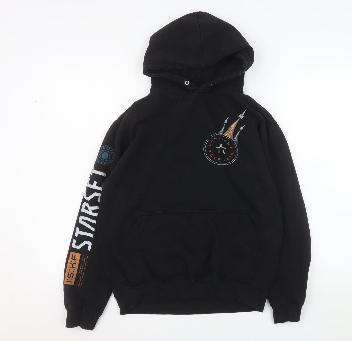 Just Hoods AWDis Men's Black Pullover Hoodie Size S Starset Tour Graphic