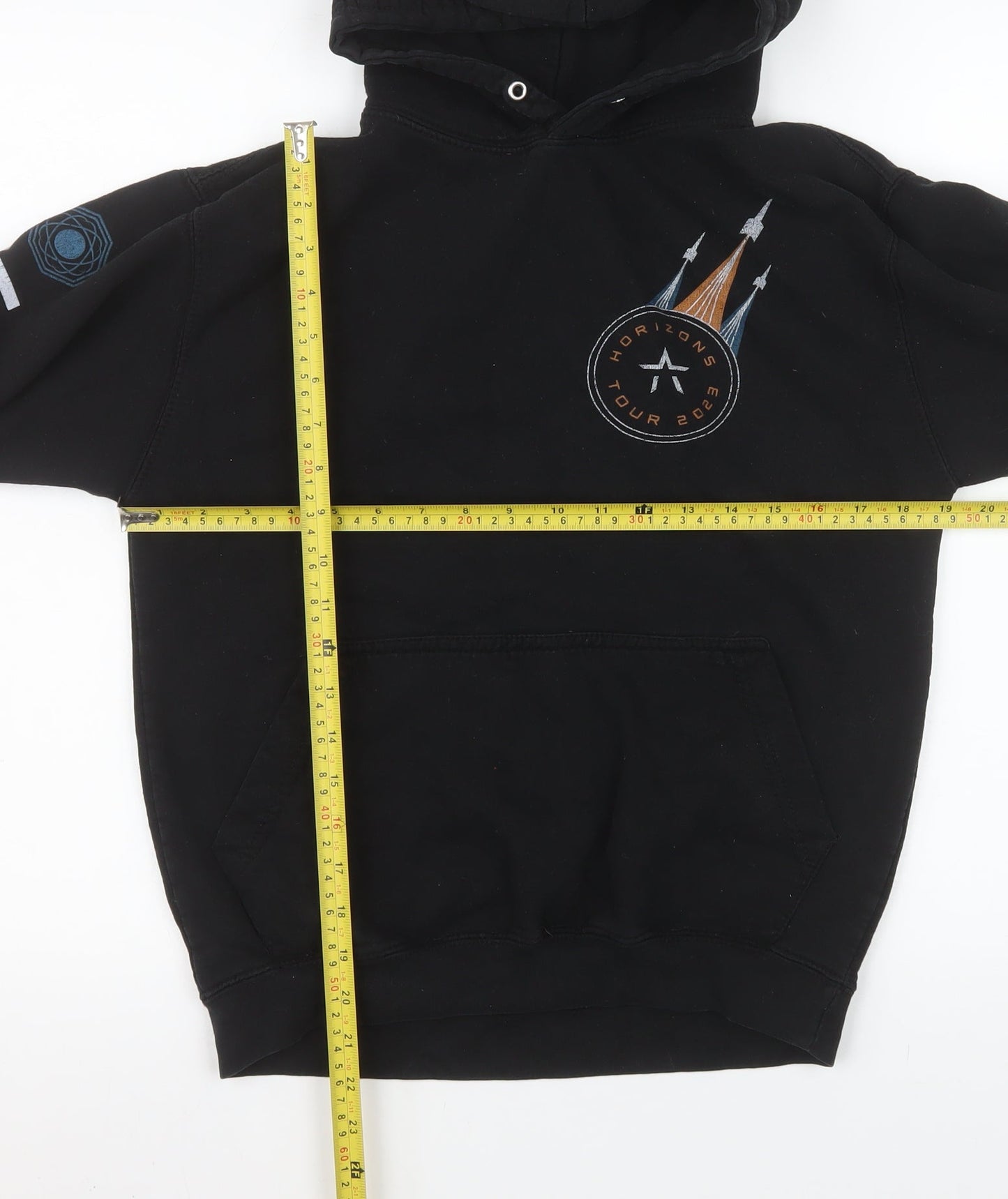 Just Hoods AWDis Men's Black Pullover Hoodie Size S Starset Tour Graphic