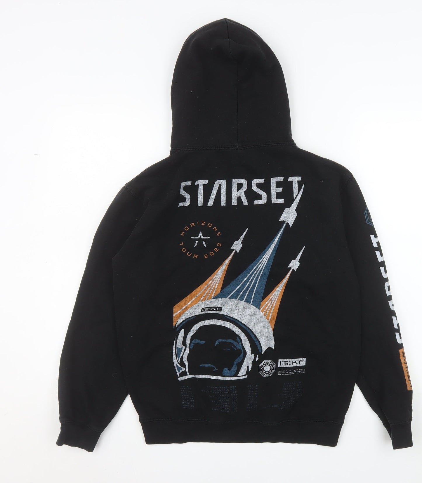 Just Hoods AWDis Men's Black Pullover Hoodie Size S Starset Tour Graphic