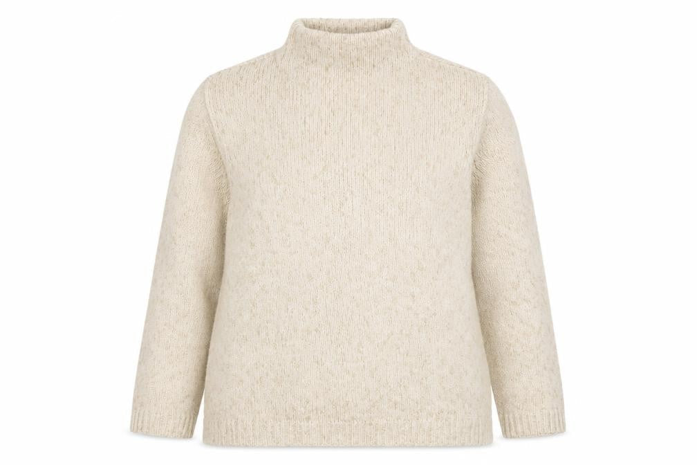 Fransa Womens Beige Roll Neck Knit Jumper Size L