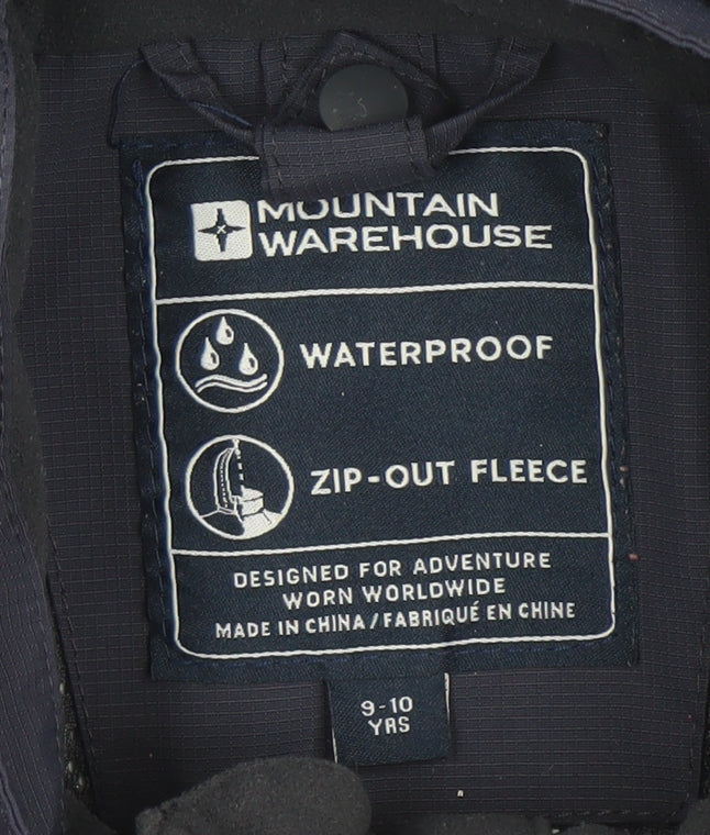 Mountain Warehouse Boys Blue 9-10 Years 3-in-1 Waterproof Hooded Jacket