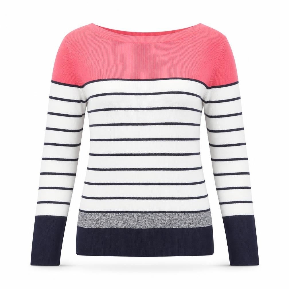 Oasis Women’s Multicoloured Stripe Boat Neck Jumper Size M