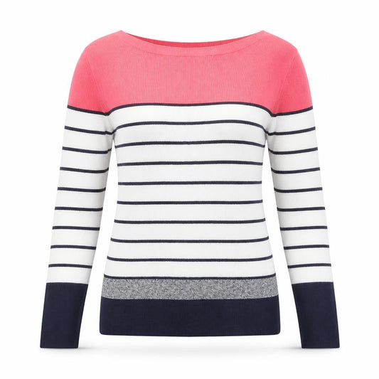 Oasis Women’s Multicoloured Stripe Boat Neck Jumper Size M