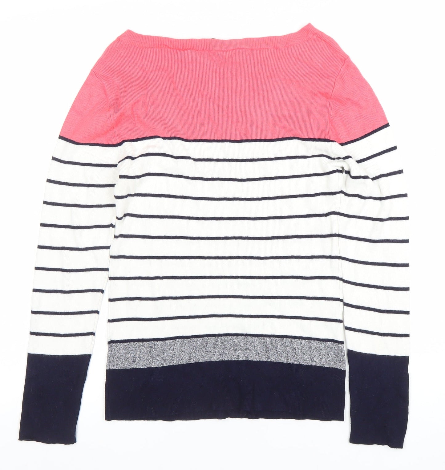 Oasis Women’s Multicoloured Stripe Boat Neck Jumper Size M