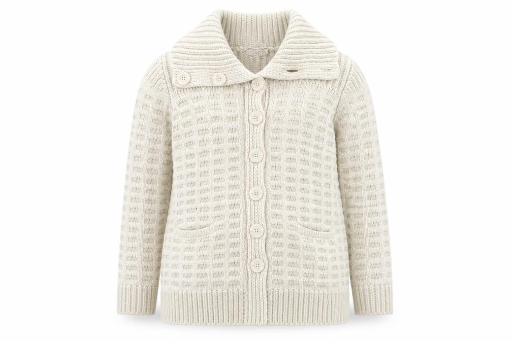 Marks & Spencer Women’s Beige Chunky Knit Collared Cardigan UK 18