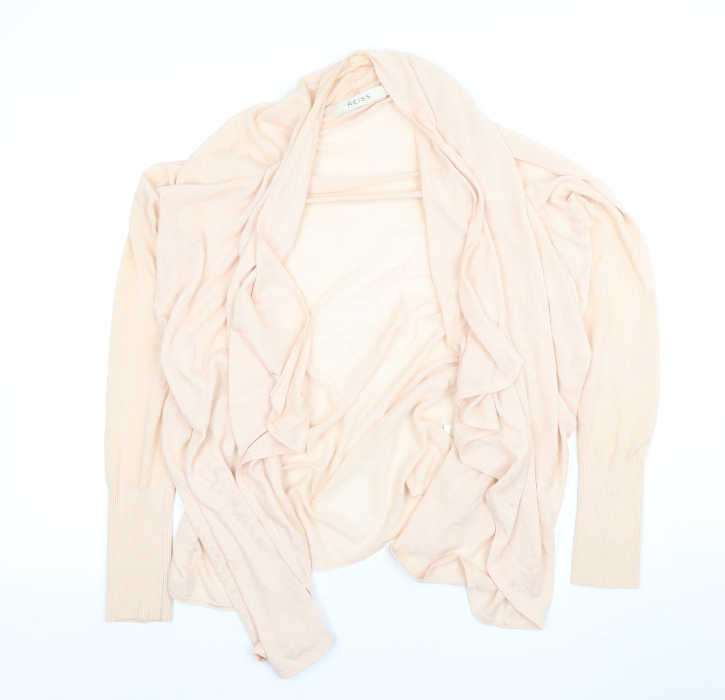 Reiss Women’s Beige Lightweight Cotton Blend Open Cardigan Size M