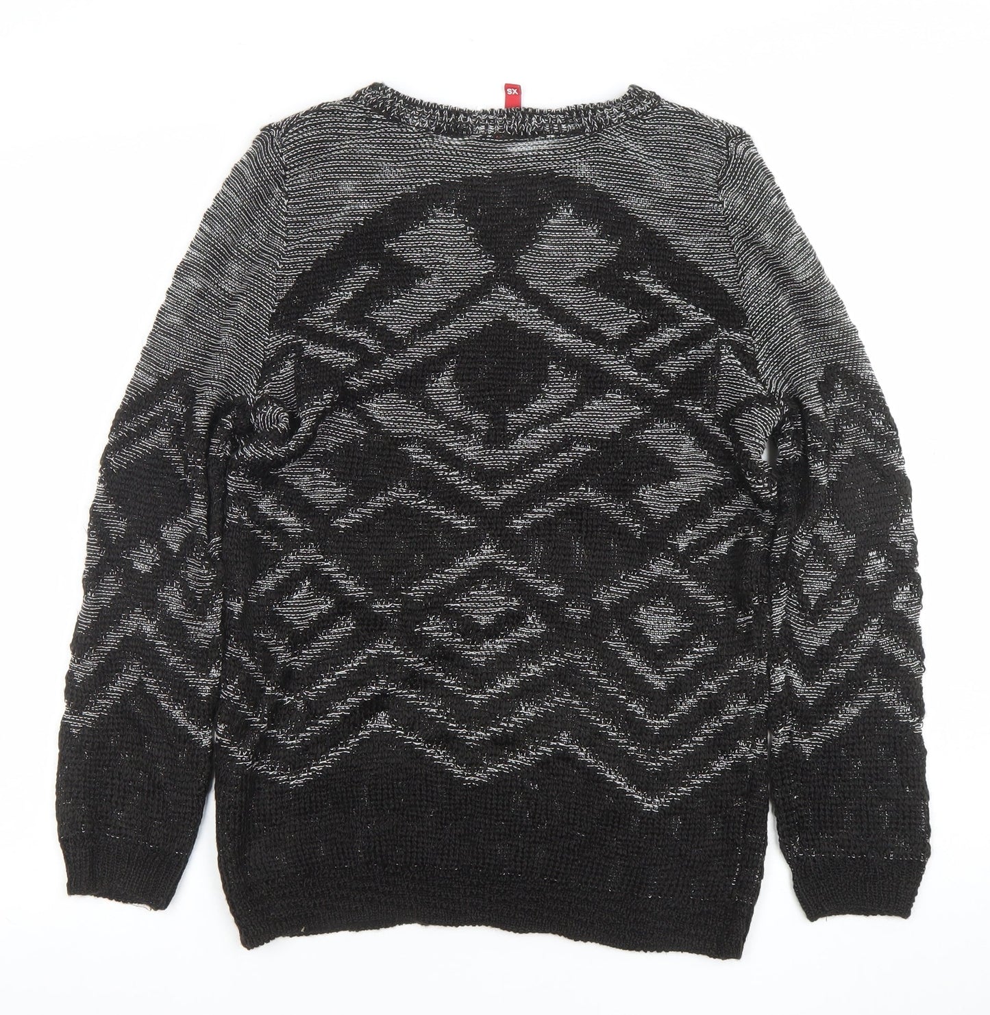 H&M Divided Women’s Black Aztec Knit Pullover Jumper XS