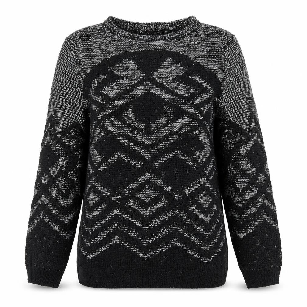 H&M Divided Women’s Black Aztec Knit Pullover Jumper XS