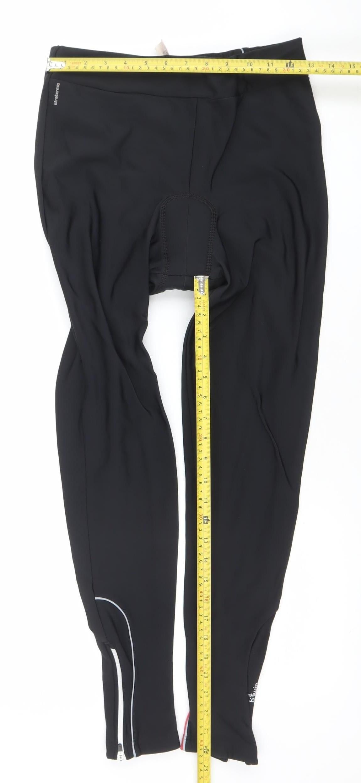 Oxylane Women's Black Cycling Leggings Size 12 Padded Winter Activewear