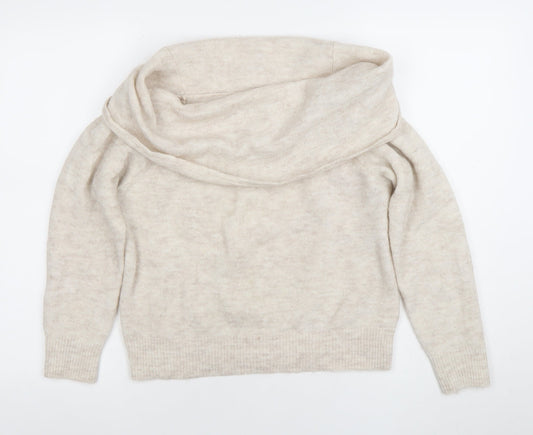 H&M Divided Beige Roll Neck Knit Jumper Unisex S Casual Pullover