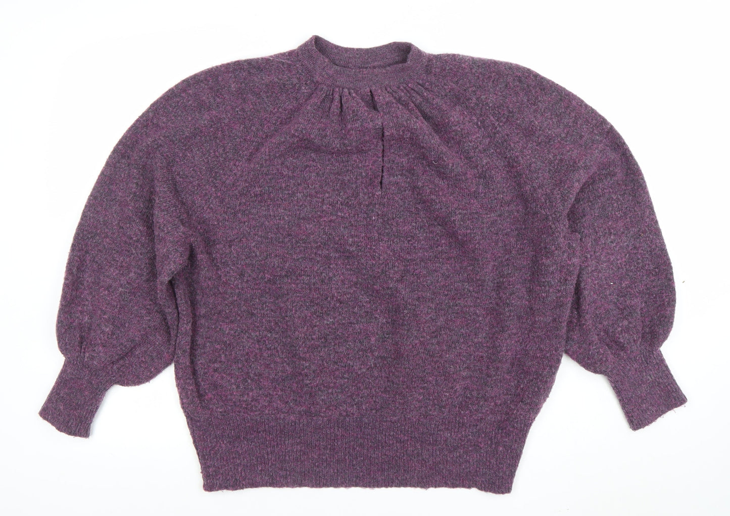 AND/OR Unisex Purple Knit High Neck Pullover Jumper Size S