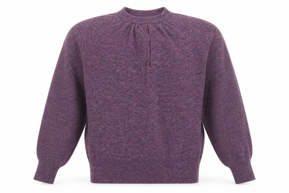 AND/OR Unisex Purple Knit High Neck Pullover Jumper Size S