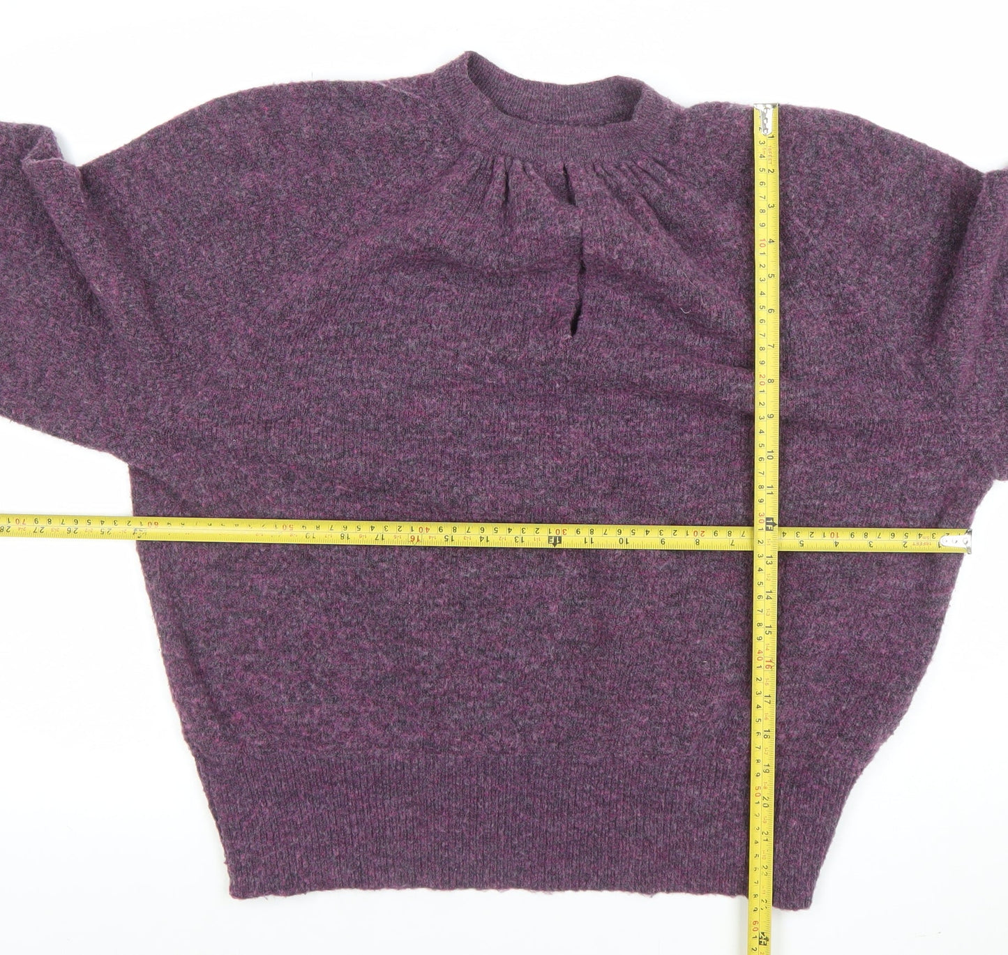 AND/OR Unisex Purple Knit High Neck Pullover Jumper Size S