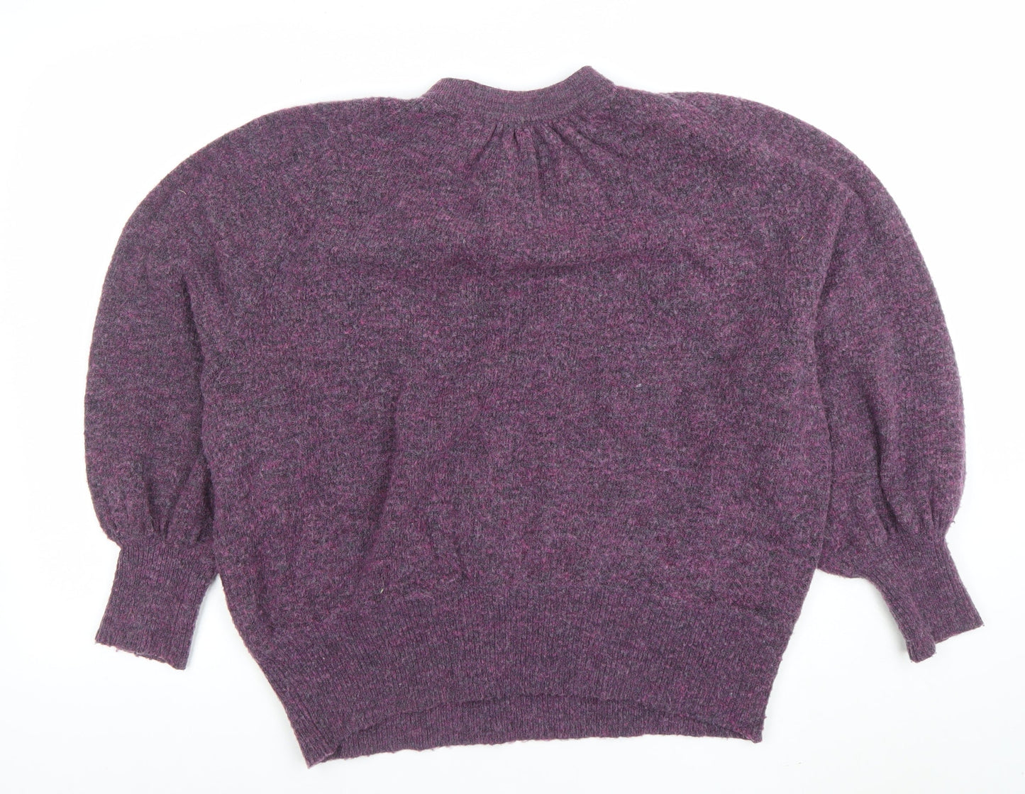 AND/OR Unisex Purple Knit High Neck Pullover Jumper Size S