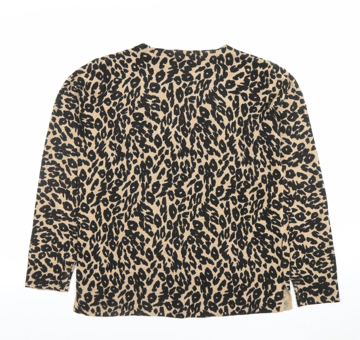 Marks and Spencer Unisex Beige Leopard Print Wool Jumper L